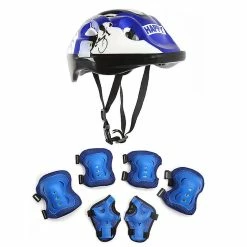 BESTORE Équitation 7 Pièces Ensemble Casque Pour Enfants Accessoire * équitation Bleu