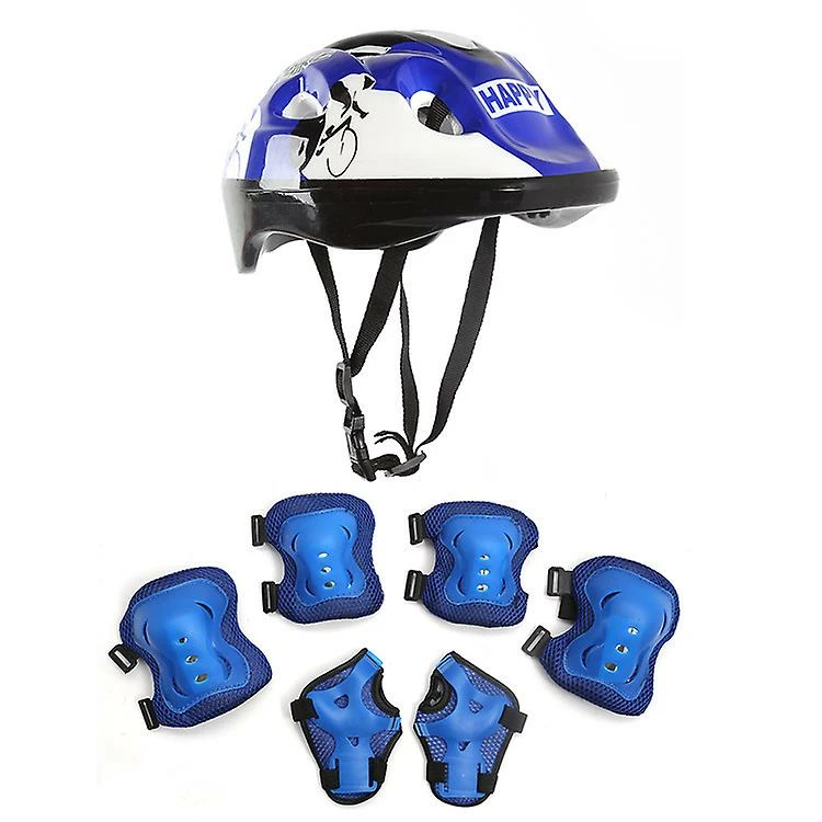BESTORE Équitation 7 Pièces Ensemble Casque Pour Enfants Accessoire * équitation Bleu