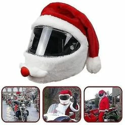 Preferred Housses De Casque De Moto En Peluche De Dessin Animé, Housse De Casque De Père Noël Cadeau De Conduite Amusante, Casque Non Inclus
