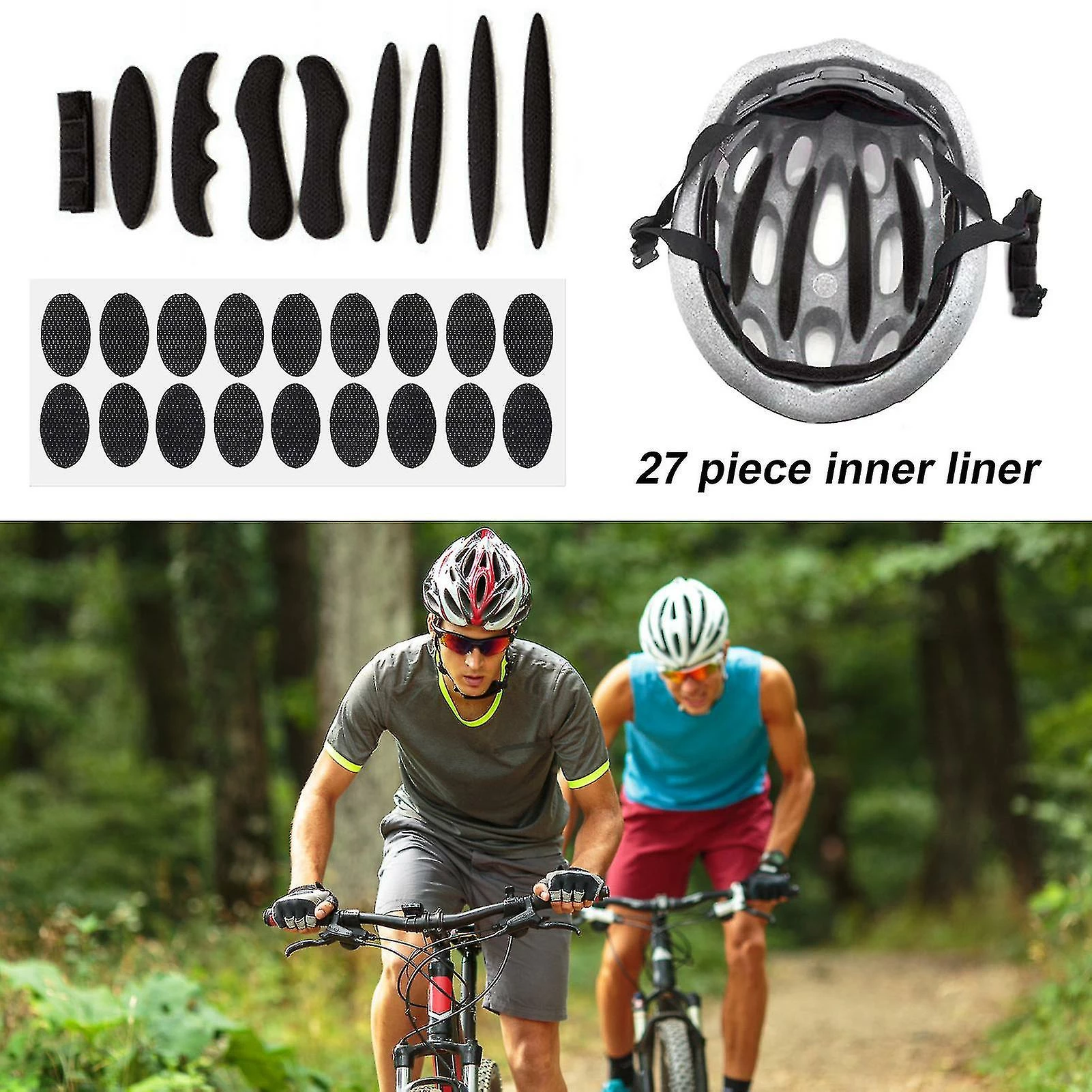 Unbranded 27pcs / Set Ultralight Helmet Pad Universal Amovible Anti Collision Casque Rembourrage Casque Accessoire – Image 3