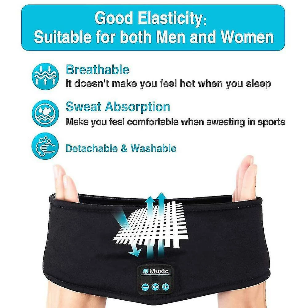 Unbranded Casque De Sommeil Bluetooth Headband, Casque Sans Fil Casques Avec Haut-parleurs Minces, Écouteurs De Sommeil, Casque De Sommeil Pour La Course D’entraînement – Image 5
