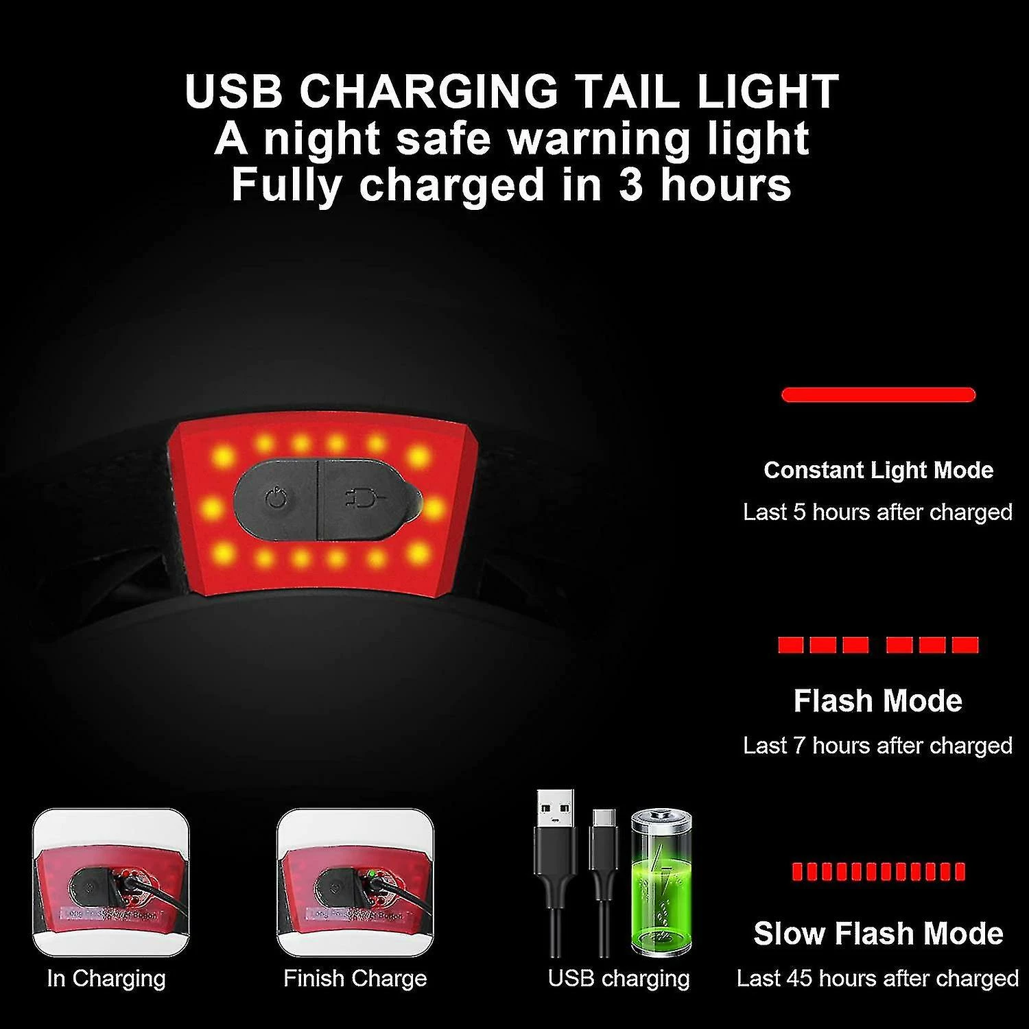 Unbranded Casque De Vélo Adulte Hommes Femmes Casque De Vélo De Cyclisme Avec Lumière Led Arrière – Image 3