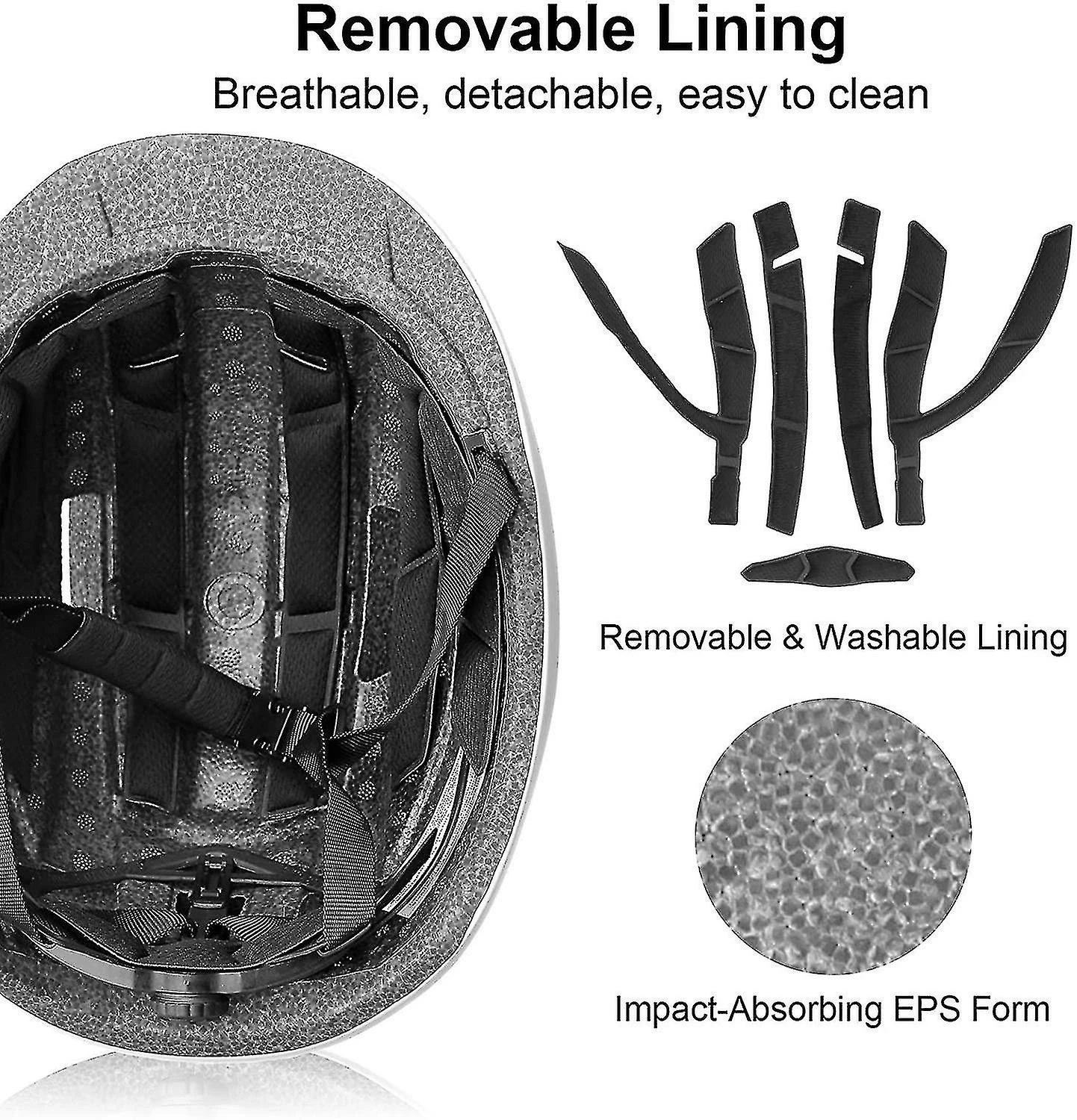 Unbranded Casque De Vélo Adulte Hommes Femmes Casque De Vélo De Cyclisme Avec Lumière Led Arrière – Image 5