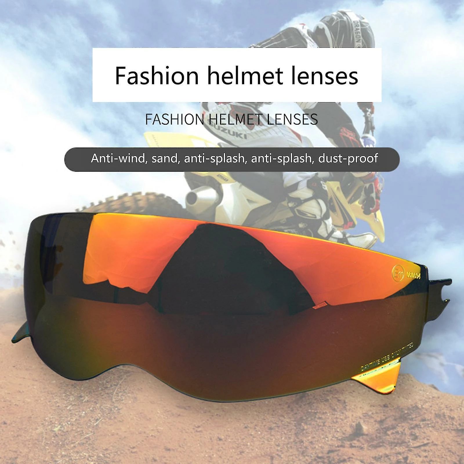 Boom Visière De Casque Pour Scorpion Combat / Covert-x Anti-scratch Shield Casque Lentille Transparent Rouge – Image 3