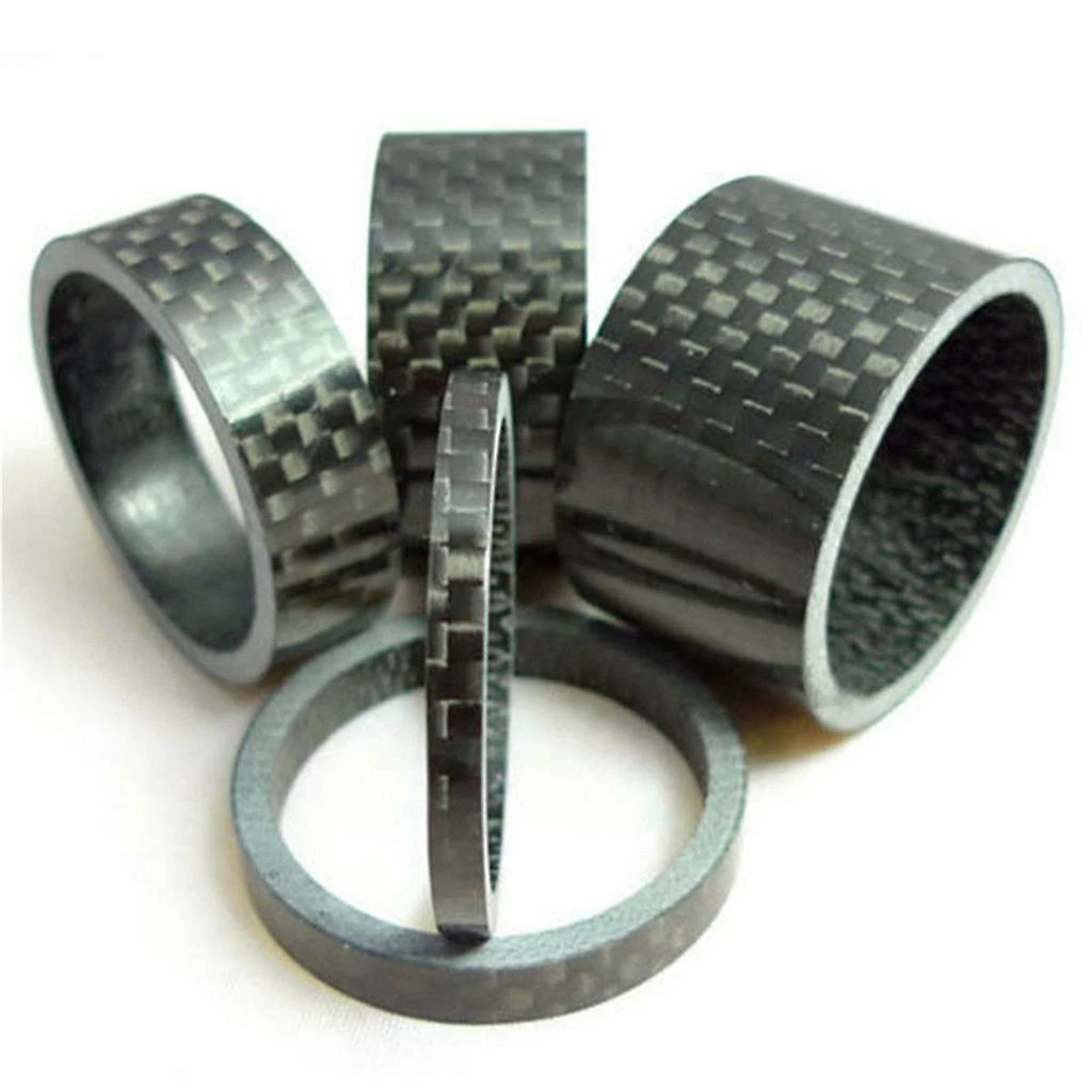 Unbrand 5x Vélo Fibre De Carbone Casque Fourche Espaceur Anneau De Vélo Joint Front Fourche Laveuse