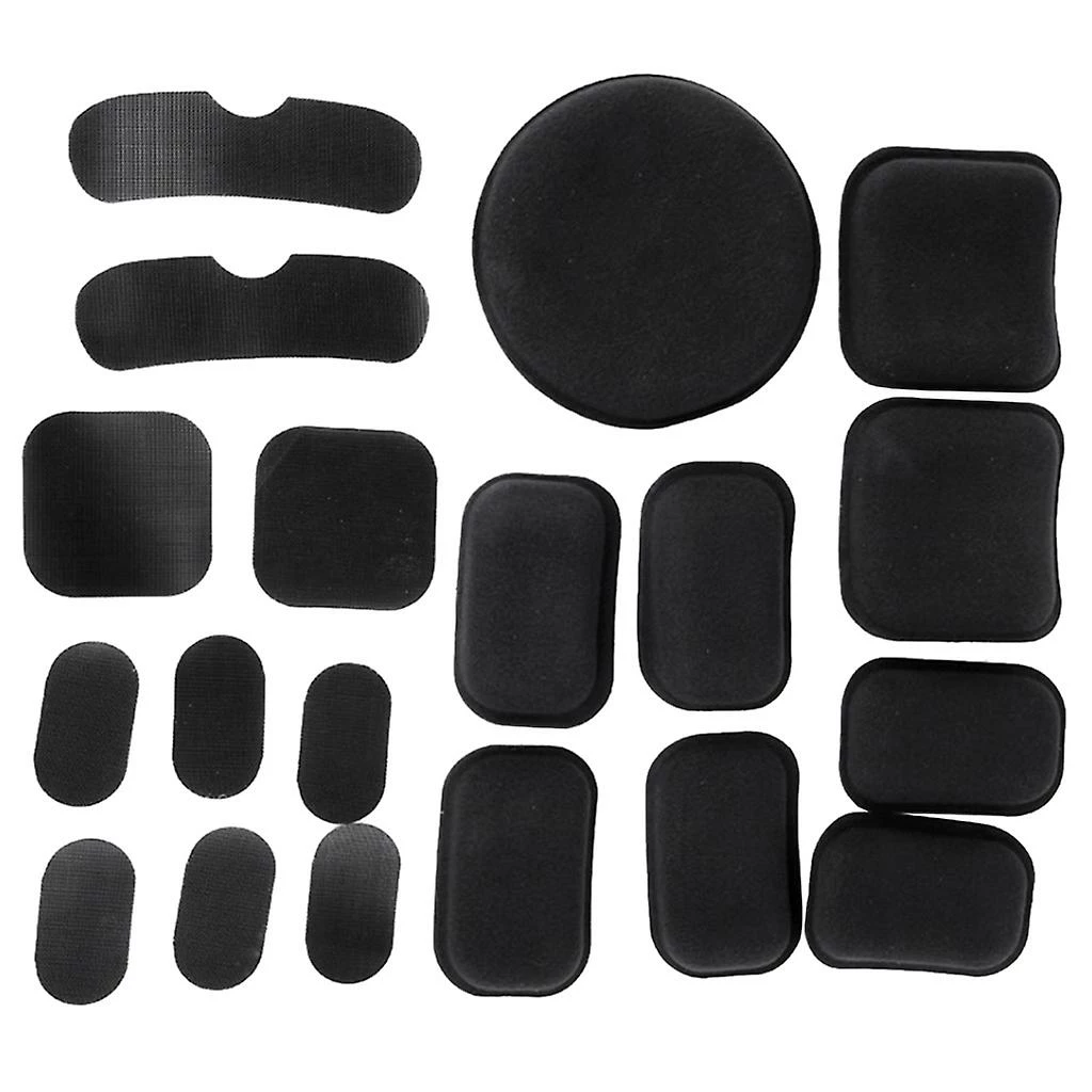 Unbrand 19pcs Bicycle Remplacement Foam Pads Rembourrage Casque Coussins Mat Pour Moto