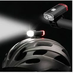 Unbranded Lumière De Casque De Vélo, Usb Rechargeable Double Avant Arrière Lumineux Lumière De Vélo, Ipx3 Lumière De Vélo Portable Résistant à L’eau Pour Tous Les Cyclistes De Route (noir)