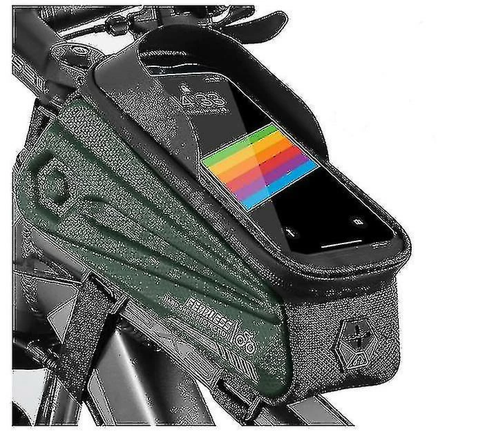 Unbranded Sac De Support De Téléphone De Vélo Grande Capacité Tpu écran Tactile Casque Trou Cyclisme Téléphone Montage Top Tube Pochette Accessoires De Vélo Pour Smartphone Moins De 7,0 ''