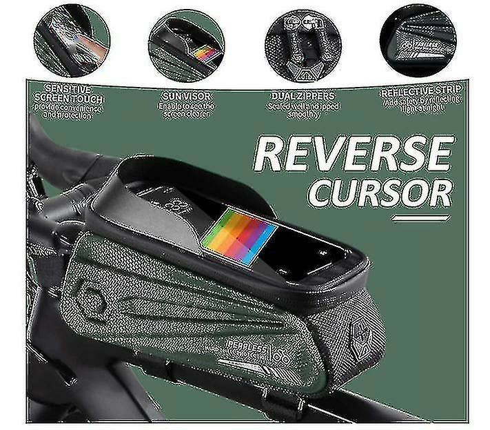 Unbranded Sac De Support De Téléphone De Vélo Grande Capacité Tpu écran Tactile Casque Trou Cyclisme Téléphone Montage Top Tube Pochette Accessoires De Vélo Pour Smartphone Moins De 7,0 '' – Image 2