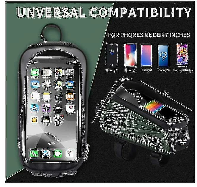 Unbranded Sac De Support De Téléphone De Vélo Grande Capacité Tpu écran Tactile Casque Trou Cyclisme Téléphone Montage Top Tube Pochette Accessoires De Vélo Pour Smartphone Moins De 7,0 '' – Image 4