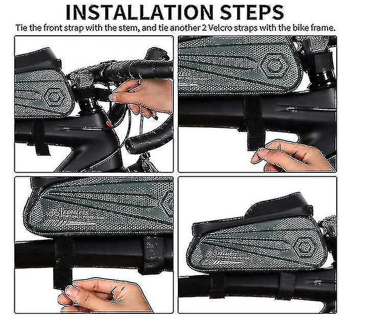 Unbranded Sac De Support De Téléphone De Vélo Grande Capacité Tpu écran Tactile Casque Trou Cyclisme Téléphone Montage Top Tube Pochette Accessoires De Vélo Pour Smartphone Moins De 7,0 '' – Image 5