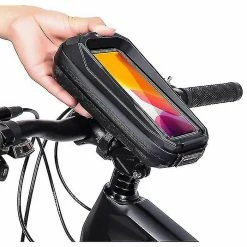 Unbranded Sac De Vélo Imperméable à L’eau écran Tactile MTB Bag Top Front Tube Frame Bag Quick Release Accessoires De Vélo Avec Prise Casque (noir)
