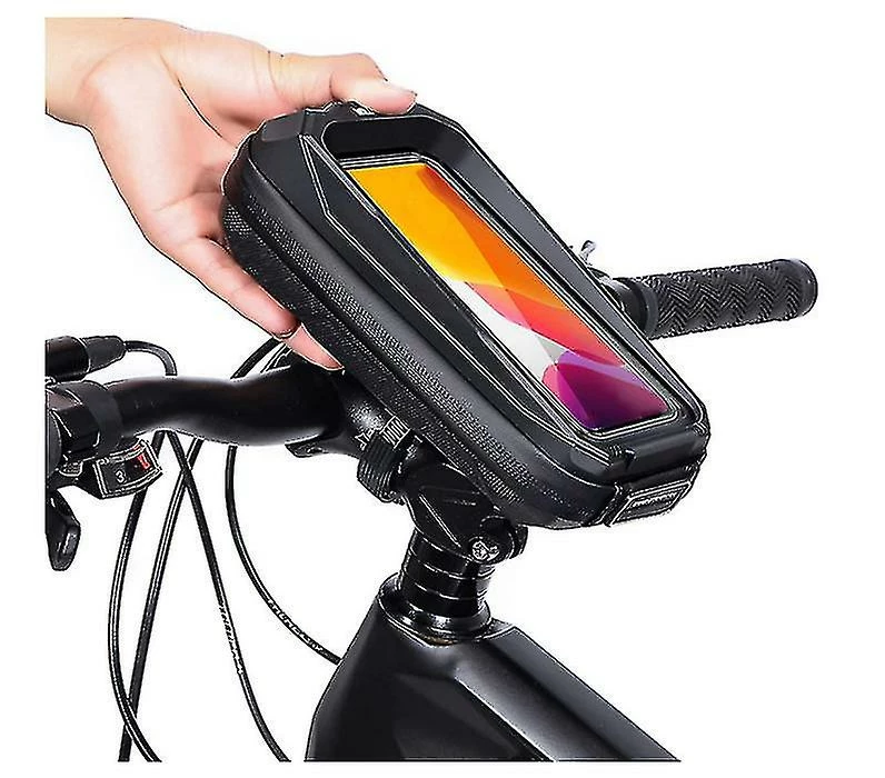 Unbranded Sac De Vélo Imperméable à L’eau écran Tactile MTB Bag Top Front Tube Frame Bag Quick Release Accessoires De Vélo Avec Prise Casque (noir)