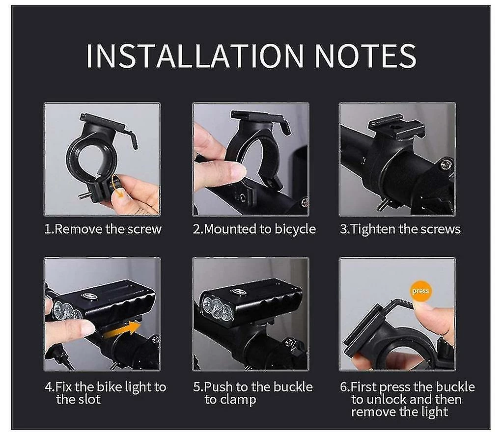 Unbranded Phares De Vélo Usb Rechargeable Built-in Batterie Haute Capacité Trois Modes Outdoor Mountain Bike Ipx5 Imperméable à L’eau Casque Accessoires De Vélo (bla – Image 4