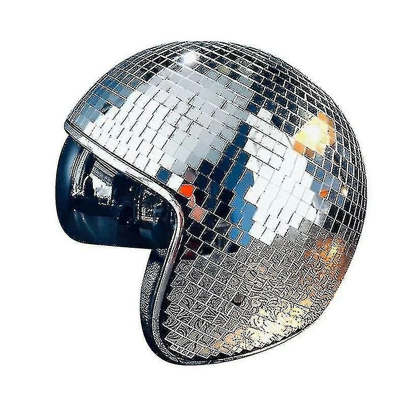 Unbranded Casque Disco Ball 1 Pièce Avec Visière Rétractable Pour Accessoires De Discothèque Cool (argent)