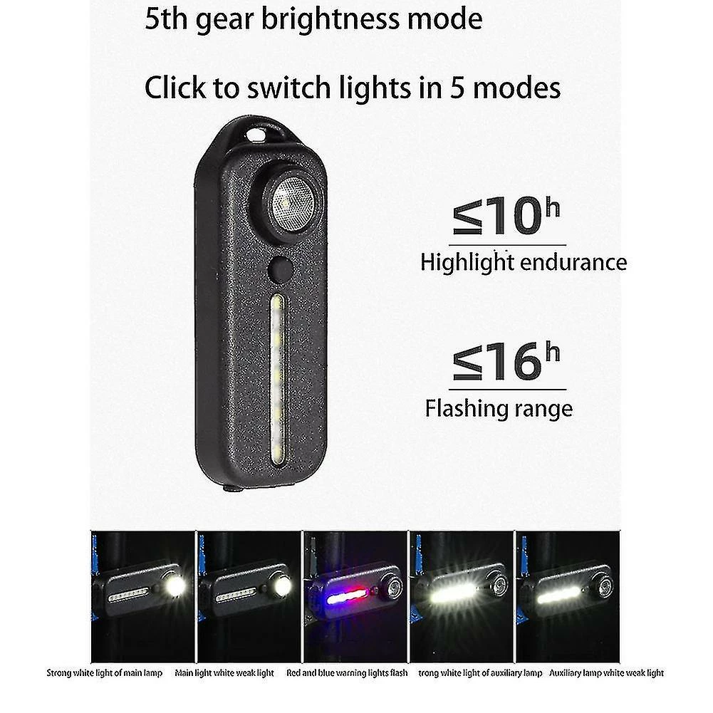 Nw 1776 Compatible Aveccompatible Avec Rouge Bleu Vélo Feu Arrière Feu D’avertissement De Sécurité Feu Arrière Feu Arrière Casque Lumière,b – Image 2