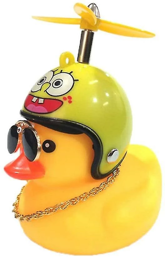 Nw 1776 Shxx 2 Packrubber Canard Jouet Ornements Jaune Canard Voiture Tableau De Bord Décorations Squeeze Canard Bicycle Cornes Hélice Casque Xq-zxc15