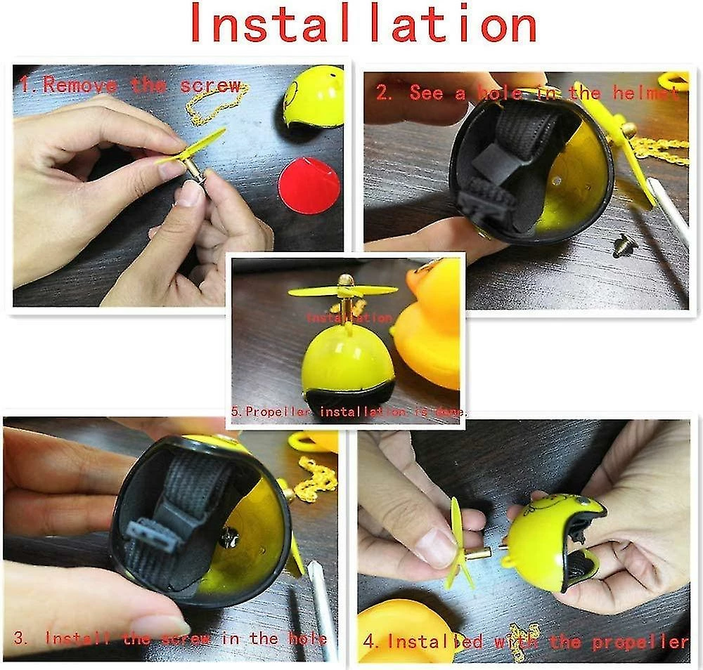 Nw 1776 Shxx 2 Packrubber Canard Jouet Ornements Jaune Canard Voiture Tableau De Bord Décorations Squeeze Canard Bicycle Cornes Hélice Casque Xq-zxc15 – Image 4