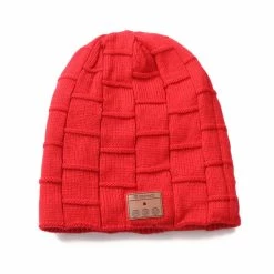 Unbranded Tricoté Velvet Hiver Chaud Sans Fil Bluetooth-compatible Casque Casque Musique Casque Chapeau Pour Nuit Courir Pêche Sports De Plein Air Voyage Couvre-chef Sup