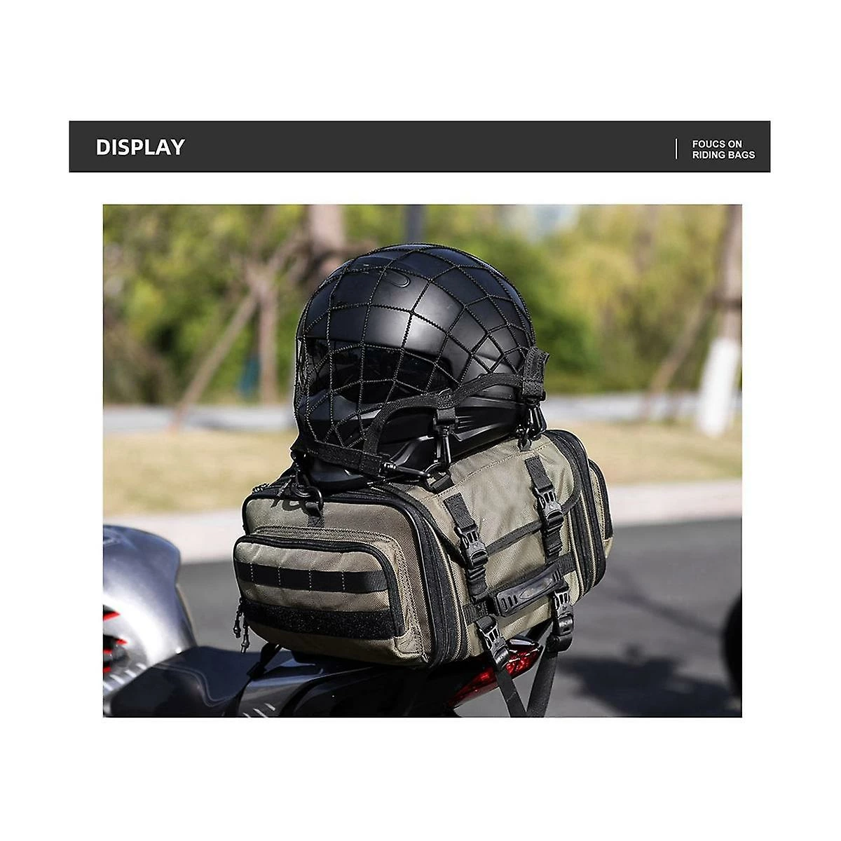 Unbranded Rhinowalk Support De Casque De Moto Net 8 Crochets En Métal Support De Filet De Bagage De Moto Mesh Storage Trun – Image 2