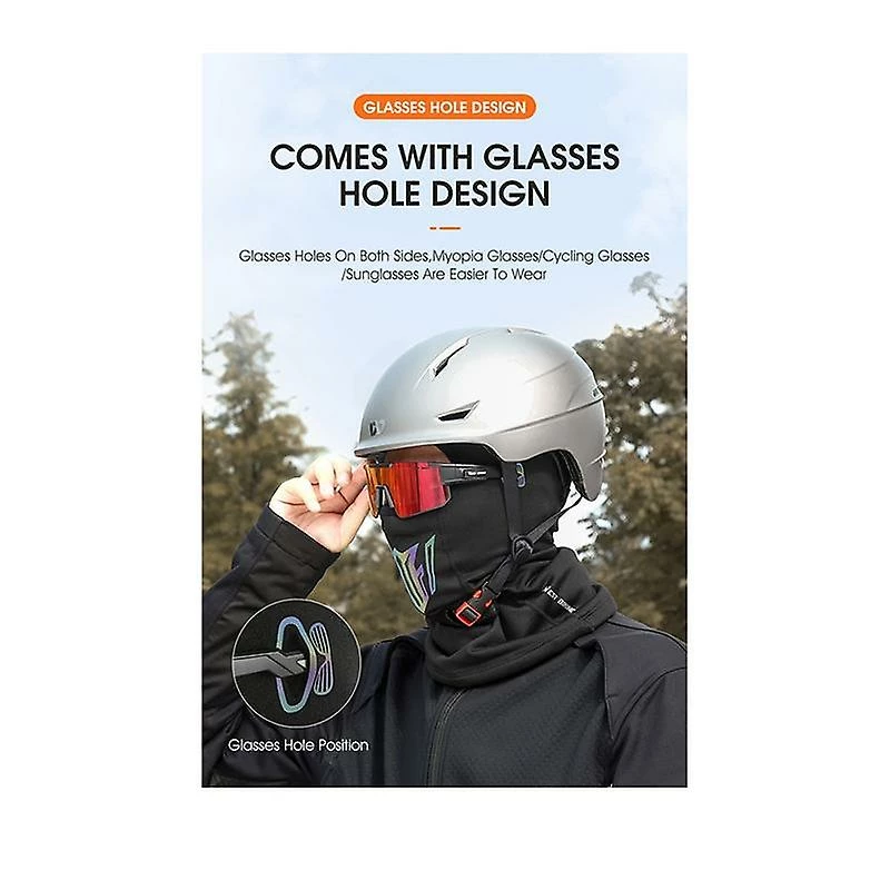 Unbranded Warm Face Bike Mask Anti-dust Imperméable à L’eau Coupe-vent Complet Couverture Faciale Chapeau Cou Casque Masque Balaclavas – Image 2