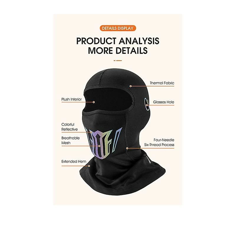 Unbranded Warm Face Bike Mask Anti-dust Imperméable à L’eau Coupe-vent Complet Couverture Faciale Chapeau Cou Casque Masque Balaclavas – Image 5