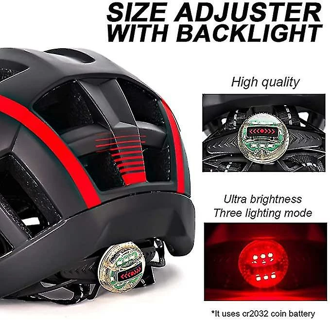 Tmall Casque De Vélo Pour Hommes Femmes Avec Led Lumière Détachable Lunettes Magnétiques Amovibles Pare-soleil Montagne – Image 2