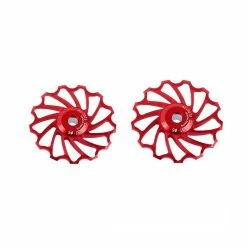 YOSOO Poulie En Céramique De Vélo 2pcs Rouge 13T VTT Vélo En Aluminium Roue Jockey Roue De Dérailleur Arrière (Rouge 13T) - Avis / Test